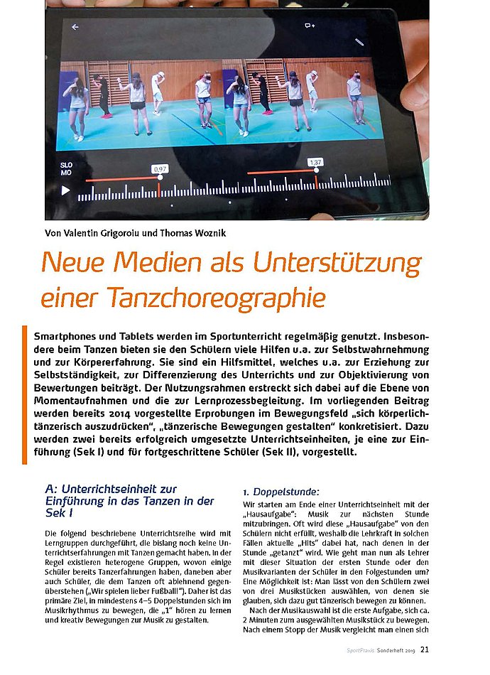 NEUE MEDIEN ALS UNTERSTTZUNG EINER TANZCHOREOGRAPHIE