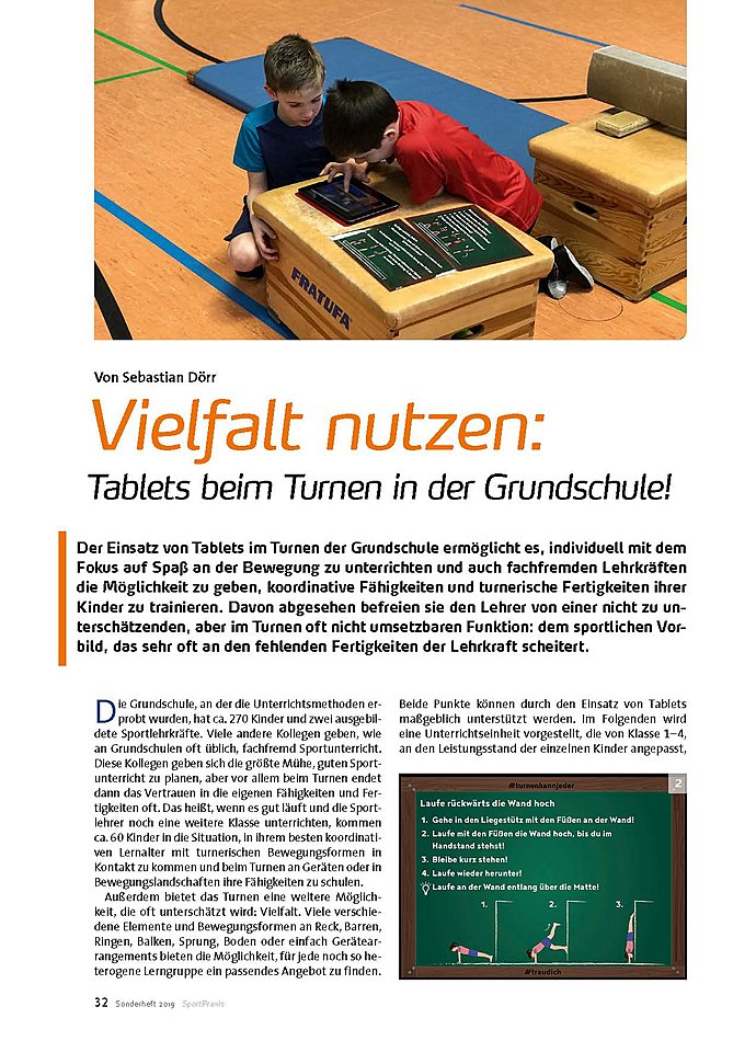 VIELFALT NUTZEN: TABLETS BEIM TURNEN IN DER GRUNDSCHULE