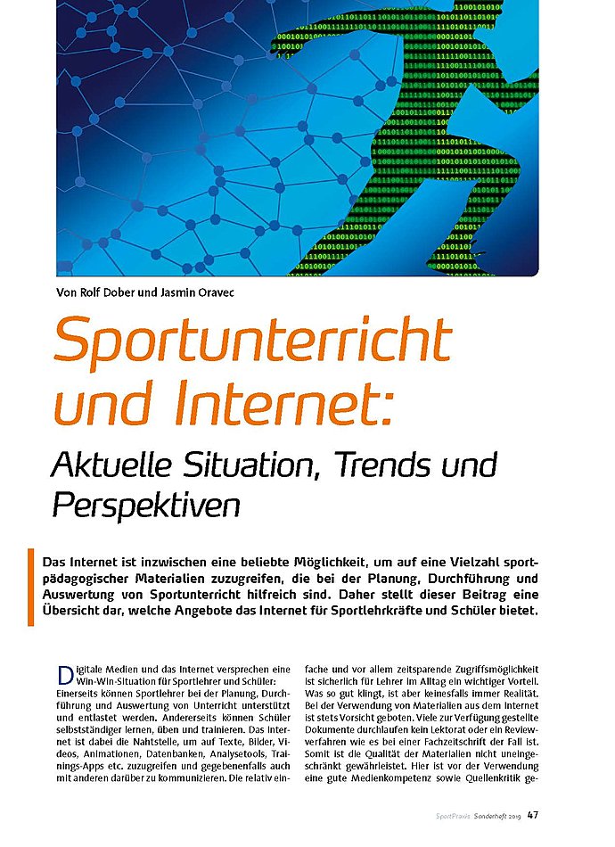 SPORTUNTERRICHT UND INTERNET AKTUELLE SITUATION, TRENDS UND PERSPEKTIVEN