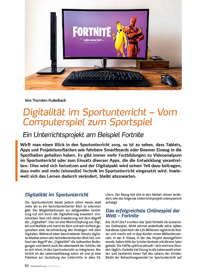 DIGITALITT IM SPORTUNTERRICHT VOM COMPUTERSPIEL ZUM SPORTSPIEL