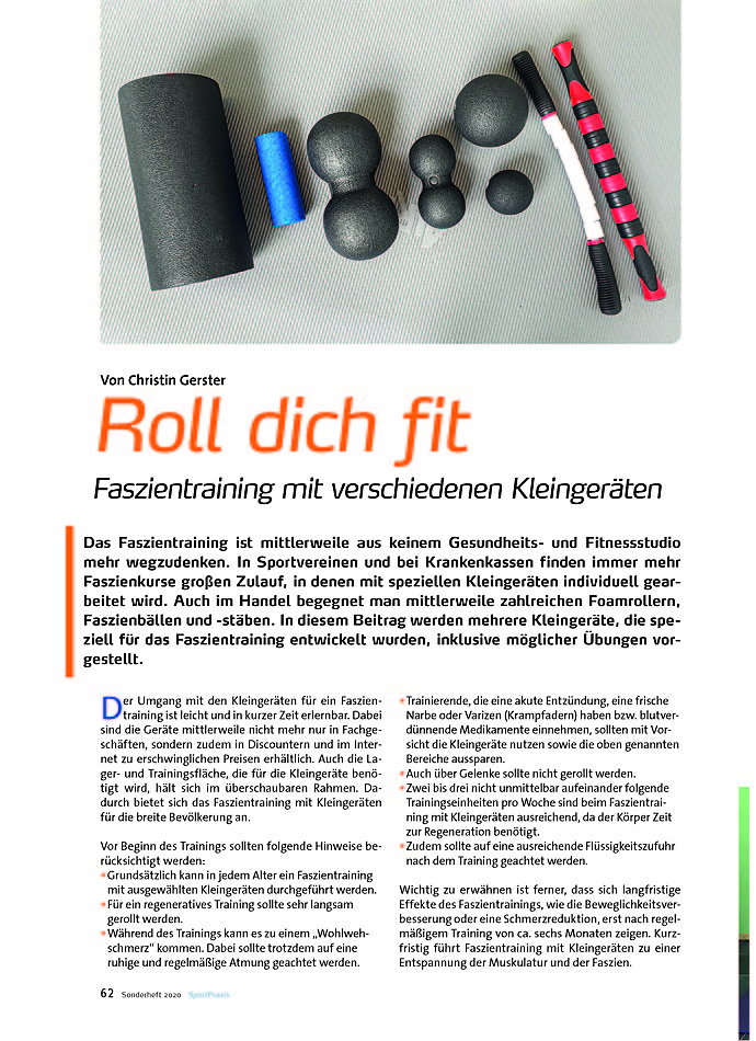 ROLL DICH FIT FASZIENTRAINING MIT VERSCHIE- DENEN KLEINGERTEN