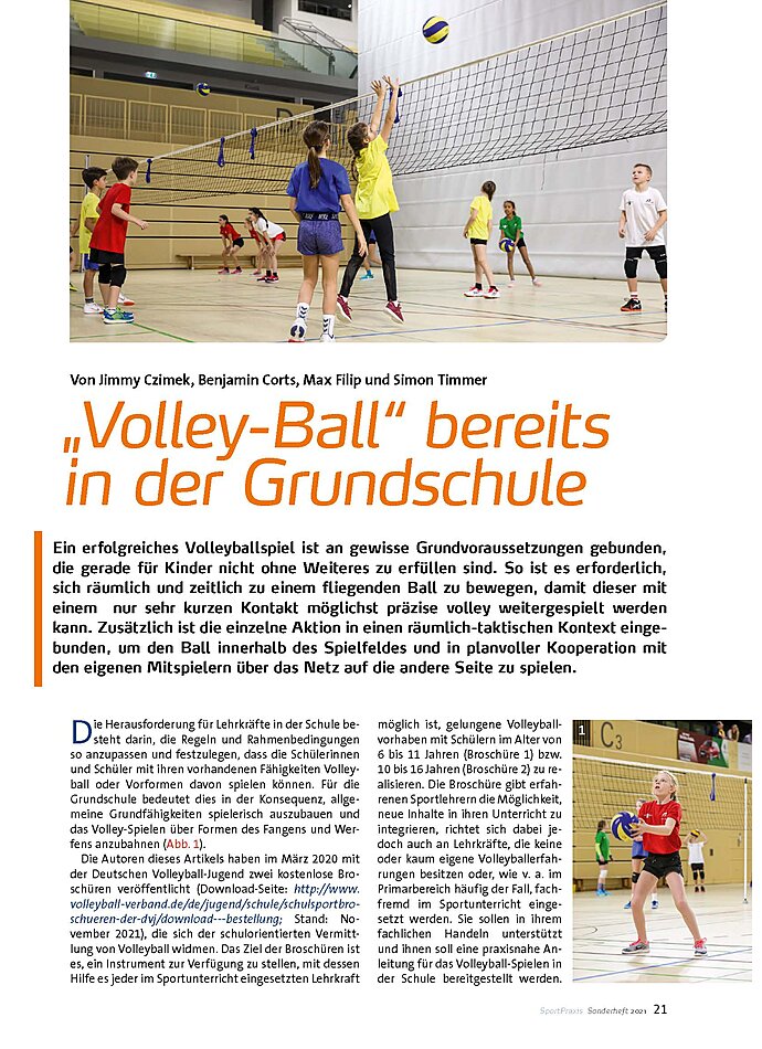 VOLLEY-BALL BEREITS IN DER GRUNDSCHULE