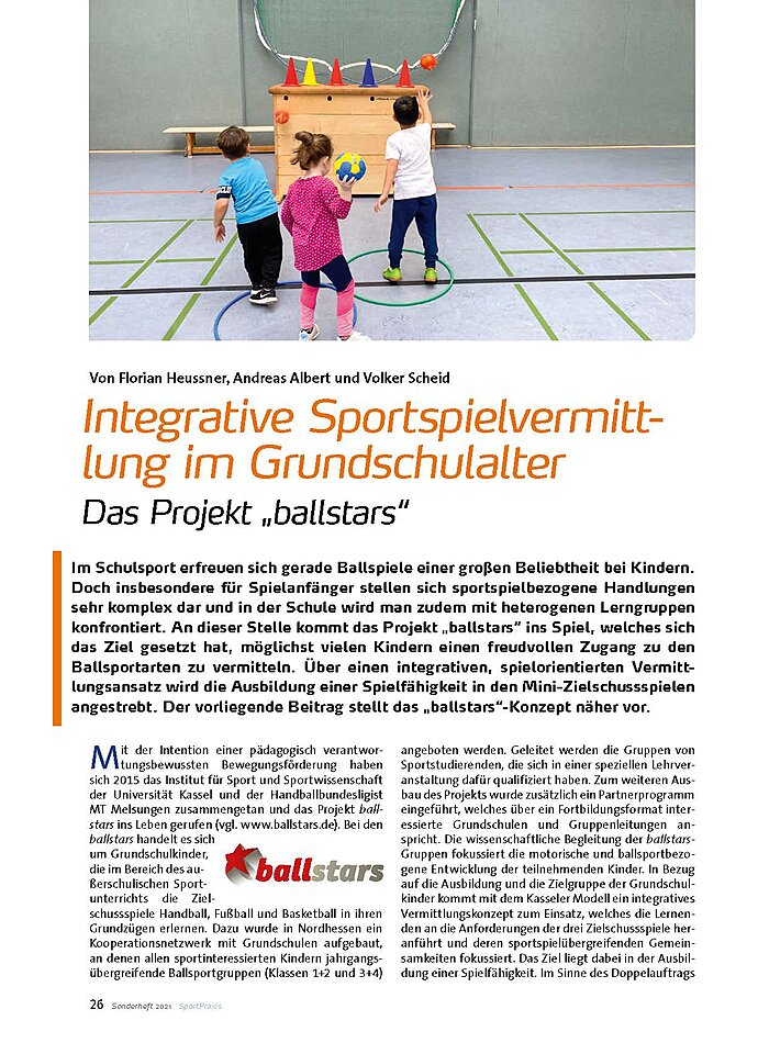 INTEGRATIVE SPORTSPIELVERMITT- LUNG PROJEKT BALLSTARS