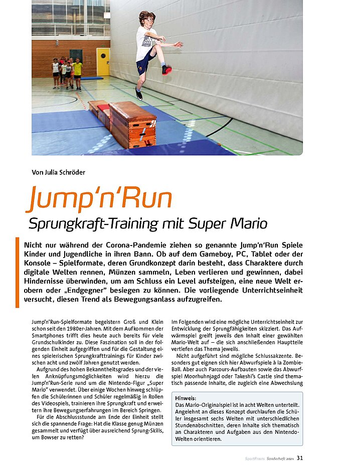 JUMPNRUN SPRUNGKRAFT-TRAINING MIT SUPER MARIO