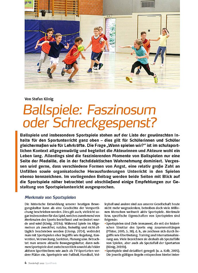 BALLSPIELE: FASZINOSUM ODER SCHRECKGESPENST?