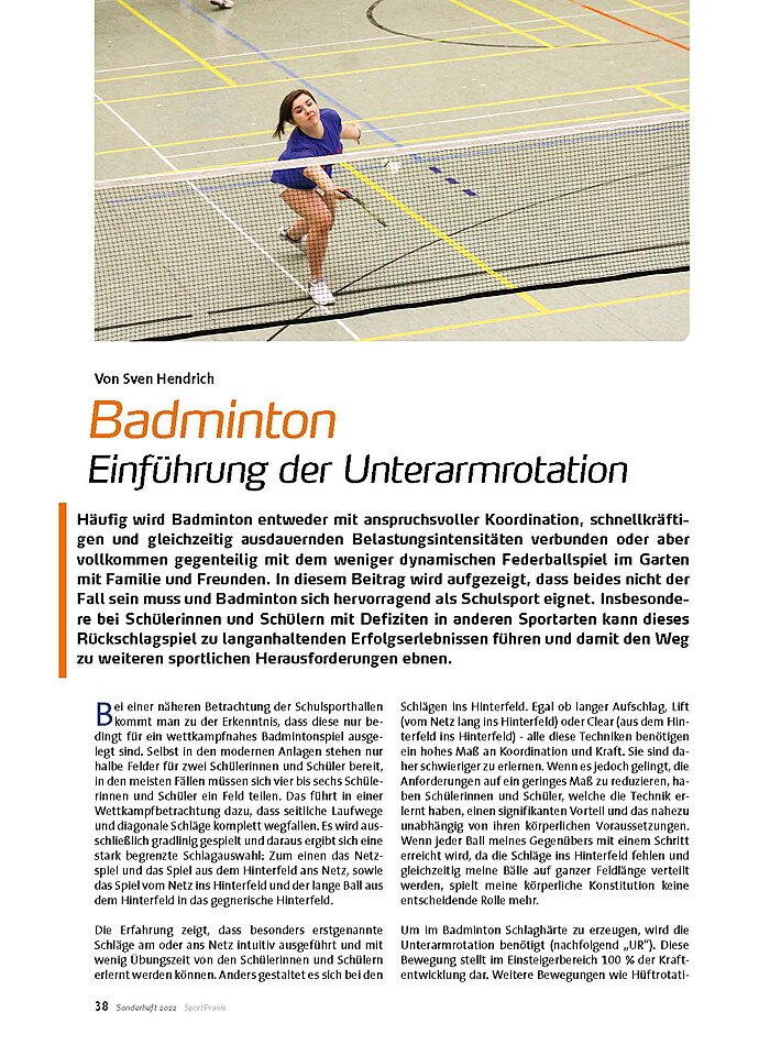 BADMINTON EINFHRUNG DER UNTERARMROTATION