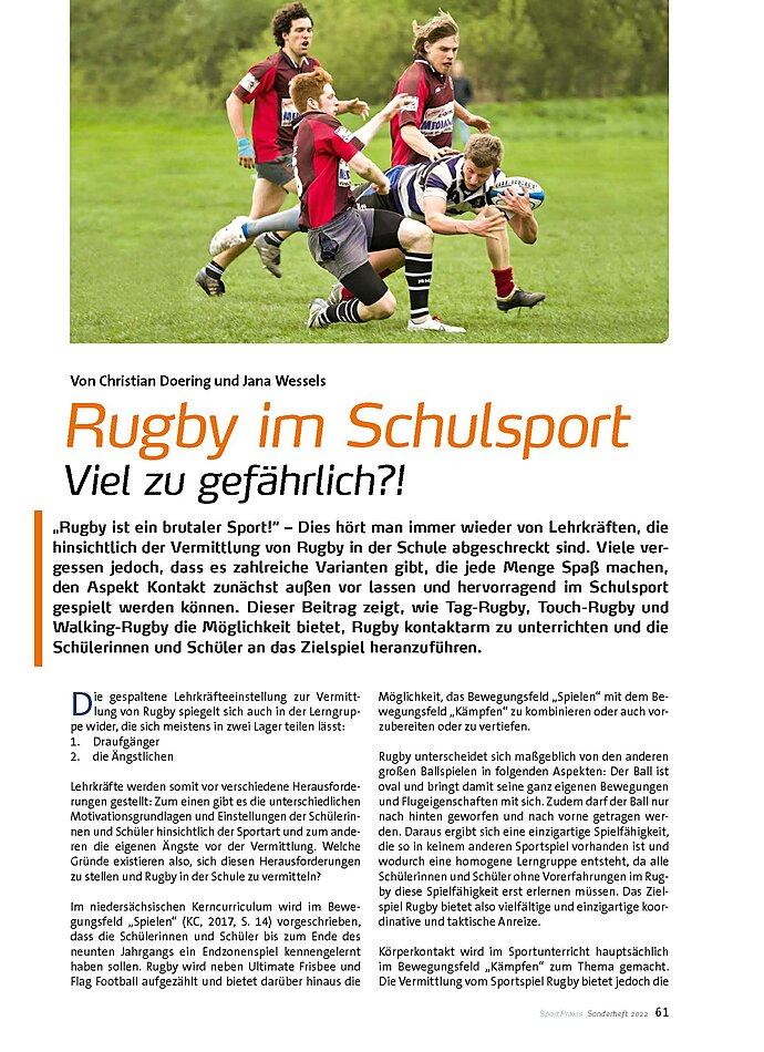 RUGBY IN DER SCHULE VIEL ZU GEFHRLICH ?!