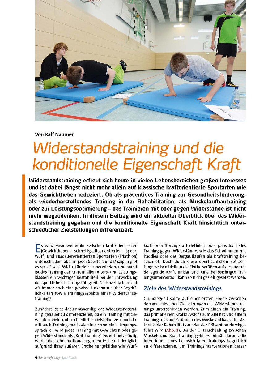 WIDERSTANDSTRAINING UND DIE KONDITIONELLE EIGENSCHAFT KRAFT