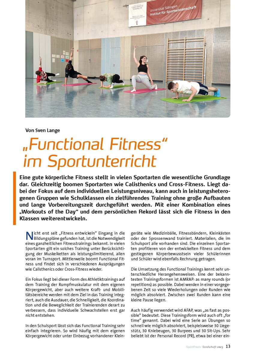 FUNCTIONAL FITNESS IM SPORTUNTERRICHT