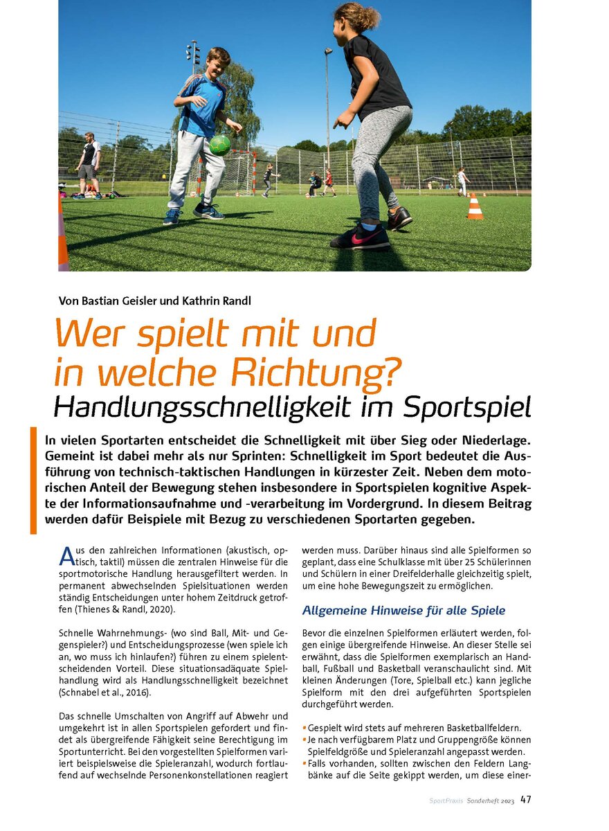 WER SPIELT MIT UND IN WELCHE RICHTUNG? HANDLUNGSSCHNELLIGKEIT