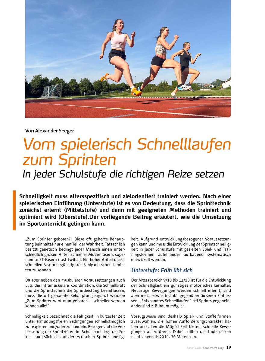 Auf diesem Bild sehen Sie das Produktbild 1 fr VOM SPIELERISCH SCHNELLLAUFEN ZUM SPRINTEN