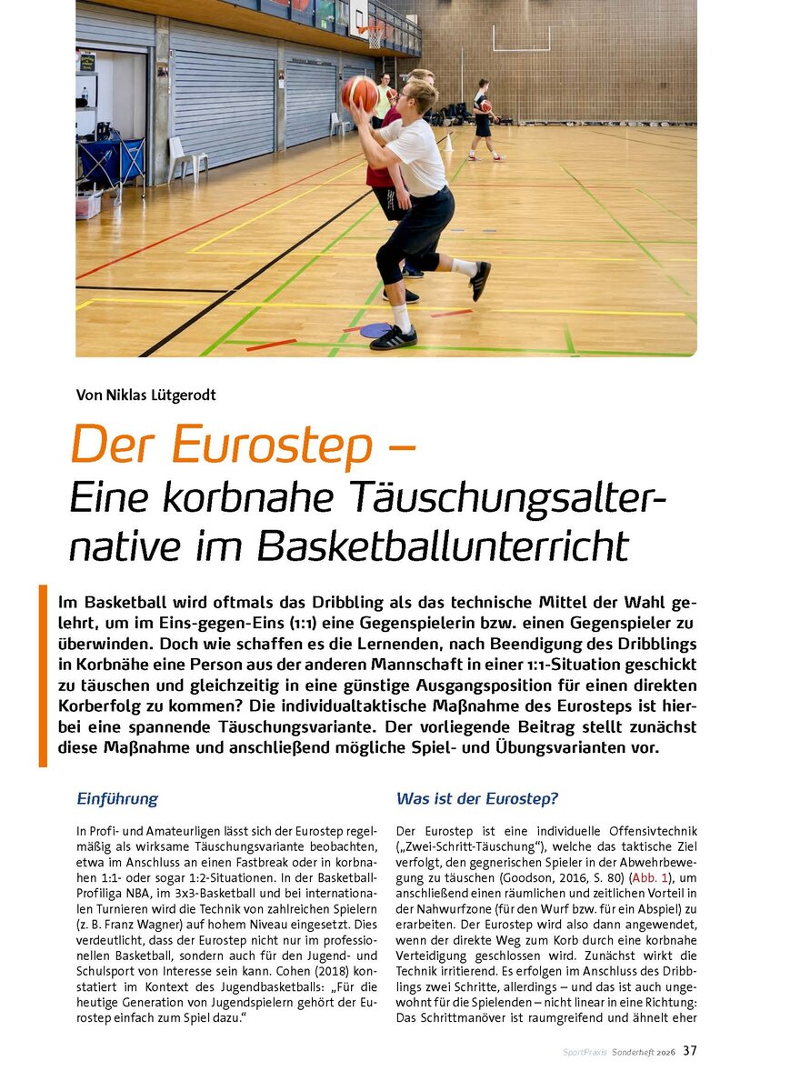 Auf diesem Bild sehen Sie das Produktbild 1 f�r DER EUROSTEP - EINE KORBNAHE T�USCHUNGSALERNATIVE IM BASKETBALLUNTERRICHT