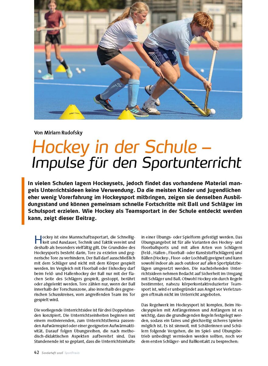 Auf diesem Bild sehen Sie das Produktbild 1 f�r HOCKEY IN DER SCHULE