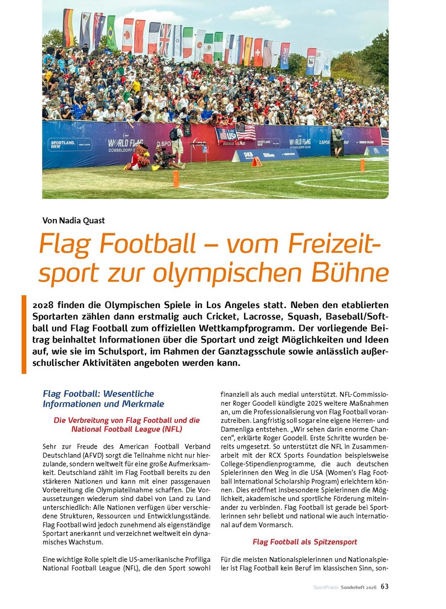 Auf diesem Bild sehen Sie das Produktbild 1 f�r FLAG FOOTBALL - VOM FREIZEIT- SPORT ZUR OLYMPISCHEN B�HNE