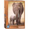 PUZZLE ELEFANT MIT JUNGTIER 1000 TEILE