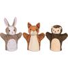 HANDPUPPEN EICHHRNCHEN, HASE UND IGEL - 3ER-SET