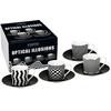 PORZELLAN-ESPRESSOTASSEN OPTISCHE ILLUSIONEN 4ER-SET