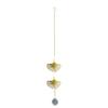 LICHTFNGER GINKGO AUS MESSING MIT 30 MM KRISTALLKUGEL