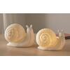 PORZELLAN-SCHNECKEN WHITE MIT LED-BELEUCHTUNG 2ER SET