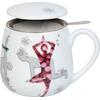 PORZELLANBECHER YOGA MIT TEESIEB UND DECKEL