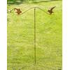 GARTENSTECKER VOGELWIPPE AUS METALL MIT ROSTFINISH