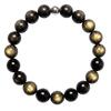 Auf diesem Bild sehen Sie das Produktbild 2 f�r ELASTIK-ARMBAND GOLD-OBSIDIAN 10 MM KUGELN
