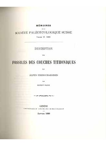 FOSSILES DES COUCHES TITHONIQUES DES ALPES FRIBOURGOISES 1879 (6-1)