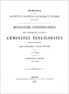 MONOGRAPHIE PALAEONTOLOGIE DE LA ZONE  AMMONITES TENUILOBATUS DE BADEN (3-4)