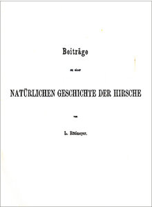 BEITRGE ZU EINER NATRLICHEN GESCHICHTE DER HIRSCHE 1880