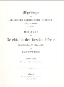 BEITRGE ZUR GESCHICHTE DER FOSSILEN PFERDE 1880 (7-1)