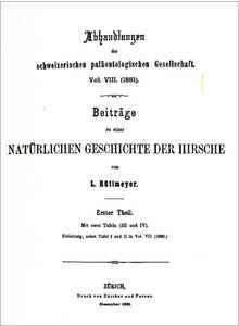 BEITRÄGE ZU EINER NATÜRLICHEN GECHICHTE DER HIRSCHE 1881