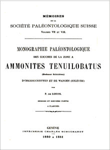 MONOGRAPHIE PALOEONTOLOGIQUE DE LA ZONE À AMMONITES 1881 (8-4)