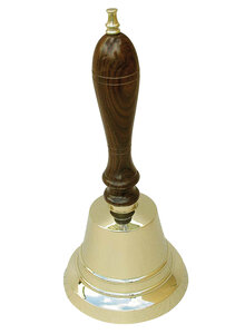 TISCHGLOCKE MESSING MIT HOLZ-