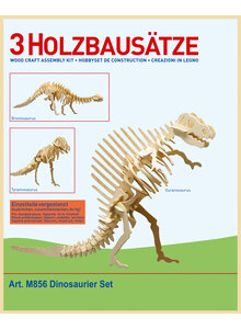 3 HOLZBAUSTZE DINOSAURIER IM SET