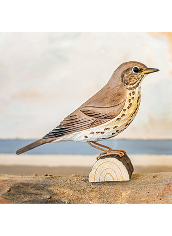 SINGDROSSEL - HANDGESCHNITZTER VOGEL AUS HOLZ Bild 2