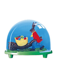 Produktbild fr 'SCHNEEKUGEL OSTERHASE MIT SCHUBKARRE'