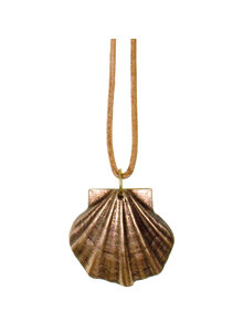 Produktbild fr 'JAKOBSMUSCHEL AUS BRONZE MIT LEDERBAND'