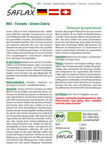 BIO-SAATGUT TOMATE GREEN ZEBRA Bild 2