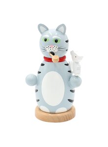Produktbild fr 'RUCHERFIGUR KATZE GRAU MIT MAUS'