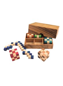 SCHLANGENWRFEL-SET IN HOLZBOX 6TLG.