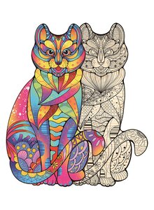 Auf diesem Bild sehen Sie das Produktbild fr ARTEFAKT HOLZPUZZLE KATZE 2-IN-1 - 160 TEILE