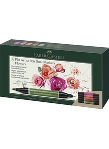 FLOWERS TUSCHESTIFT PITT ARTIST PEN DUAL MARKER 5ER-SET