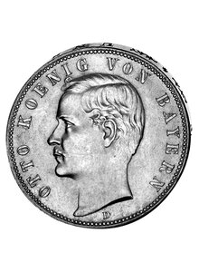 Auf diesem Bild sehen Sie das Produktbild fr SILBERMNZE 3 MARK DEUTSCHES REICH 1908-1913 KNIG OTTO VON BAYERN
