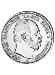 Auf diesem Bild sehen Sie das Produktbild fr SILBERMNZE 2 MARK DEUTSCHES REICH 1876-1884 WILHELM I DT. KAISER KNIG V. PREUEN