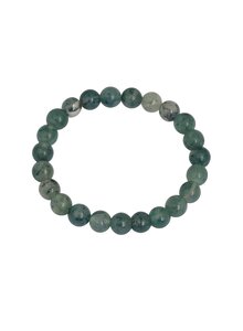 Auf diesem Bild sehen Sie das Produktbild fr ARMBAND MOOSACHAT KUGELN 8 MM