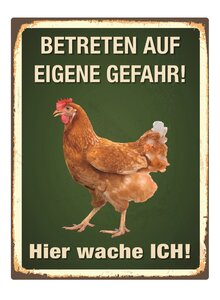 Auf diesem Bild sehen Sie das Produktbild fr MAGNET HAHN - HIER WACHE ICH - BETRETEN AUF EIGENE GEFAHR!