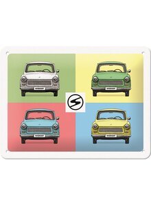 Auf diesem Bild sehen Sie das Produktbild fr BLECHSCHILD TRABANT POP ART 15 x 20 CM