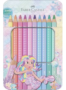 Auf diesem Bild sehen Sie das Produktbild fr GRIP-BUNTSTIFTE JUMBO SPARKLE PASTELL 10ER IN METALL-ETUI