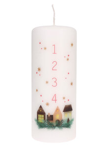 Auf diesem Bild sehen Sie das Produktbild fr STUMPEN-ADVENTSKERZE WEISS