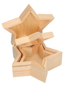 Auf diesem Bild sehen Sie das Produktbild fr STERNDOSEN AUS HOLZ 2ER-SET